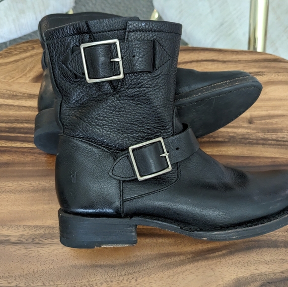 Frye Black Leather Combat Boots - Picture 2 of 2